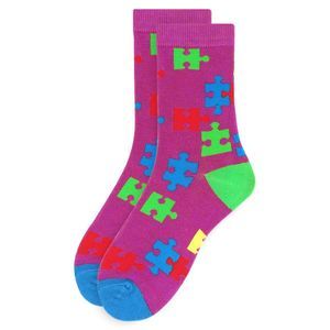 Womens Autism Awareness Socks Pink Puzzle Pieces Ladies Socks Cotton New